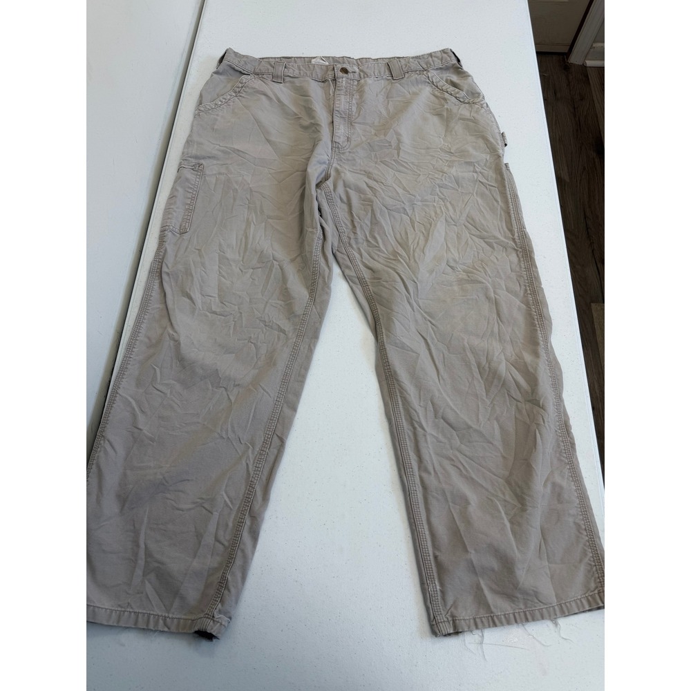 Carhartt B151W Tan Canvas Dungaree Fit Carpenter Work Pants Mens 42x32
